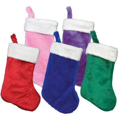 Plush Christmas Stocking - Colors