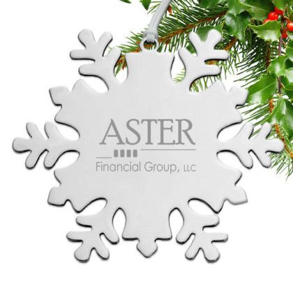 Promotional Engraved Nickel Plate Snowflake Ornament