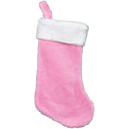 Plush Christmas Stocking - Pink