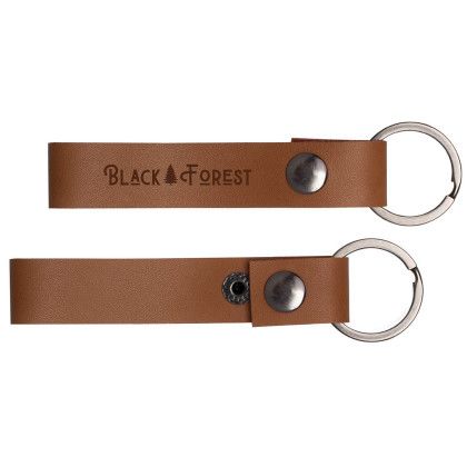 Front and Back of Promo Leather Snap Keytag