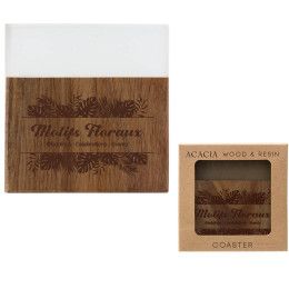 Promo Acacia Wood and Resin Coaster