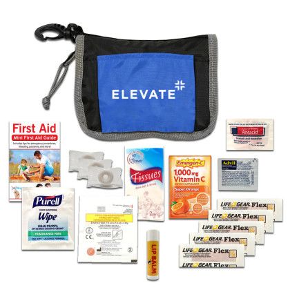 Blue Custom Show First Aid Kit | Custom Tradeshow Giveaways Blue Custom Show First Aid Kit | Custom Tradeshow Giveaways