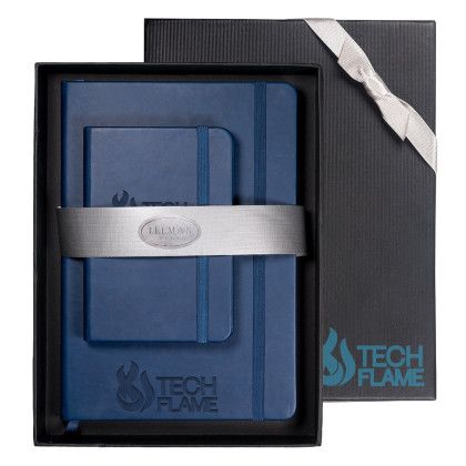 Custom Logo Tuscany Journals Gift Set - Navy blue