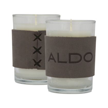 Logo Harper Leather Wrapped Candle - Slate gray/Black