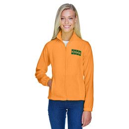 Safety Orange Harriton Ladies' 8 oz Full-Zip Fleece | Logo Outerwear