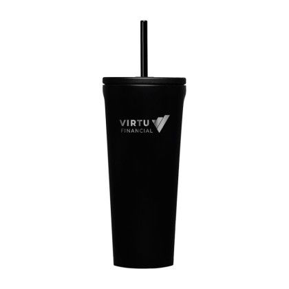 Black Logo Engraved Corkcicle Cold Cup 24 oz | Custom Logo Tumblers