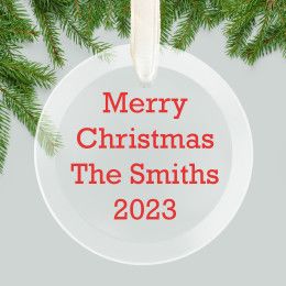 Personalized Round Glass Ornament - Your Own Message