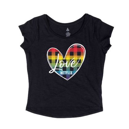 Printed Black Ace Pride Ladies' Slub Scoop Neck T-Shirt | Customized Apparel