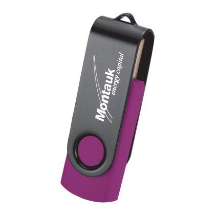 Purple Rotate Black Clip Flash Drive-2 GB