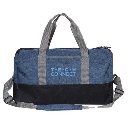 Imprinted Strand Snow Canvas Duffel Bag - Blue