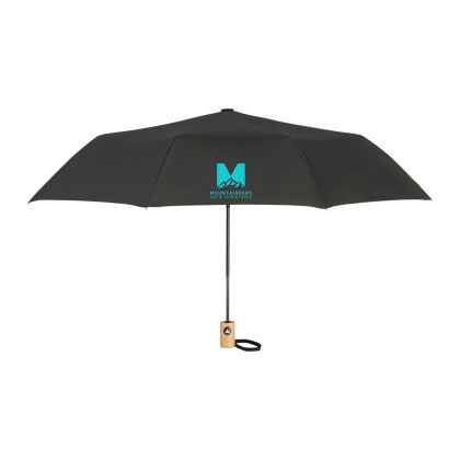 Customized 46" Recycled Folding Auto Open Umbrella - Black