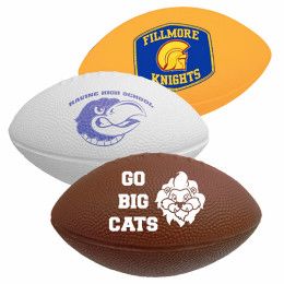 Logo Imprinted 10" Solid Color Foam Football | Promotional Sports Balls