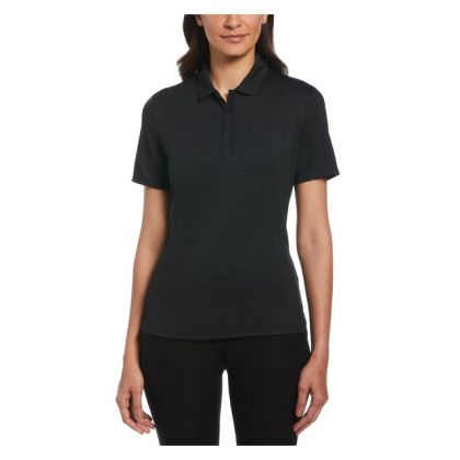Black Custom Callaway Ladies Eco Horizontal Textured Polo | Ladies Shirts