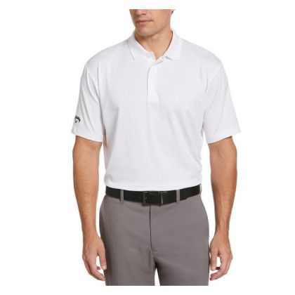 White Embroidered Callaway Men's Opti-Dri Chev Polo | Sport Shirts