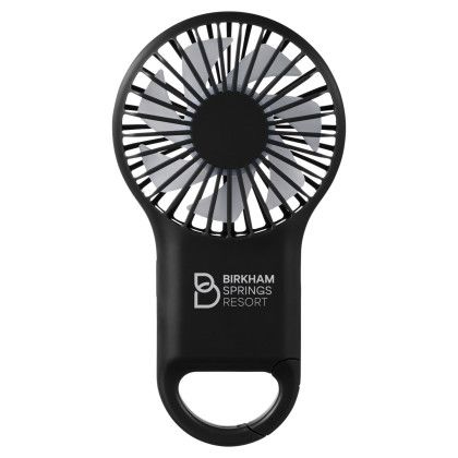 Black Logo Printed Hampton USB Clip Fan | Custom Fans & Misters