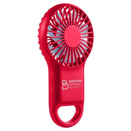 Cabana Red Logo Printed Hampton USB Clip Fan | Custom Fans & Misters