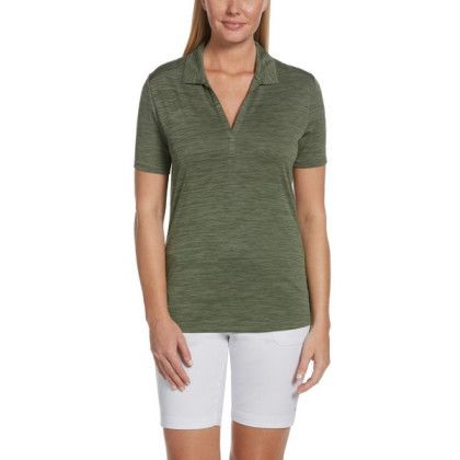 Hedge Green Logo Callaway Ladies Broken Stripe Polo | Custom Shirts