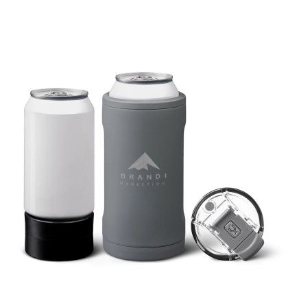 Matte Gray Custom BruMate Hopsulator Trio Koozie Tumbler | Custom Drinkware