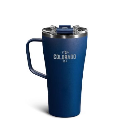 Matte Navy Logo Engraved BruMate Toddy 22 oz Travel Mug | Custom Tumblers