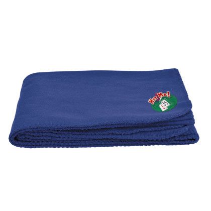 Navy Embroidered Logo Fleece Blanket