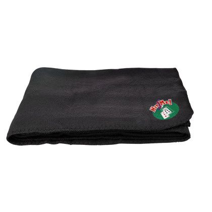 Black Embroidered Logo Fleece Blanket