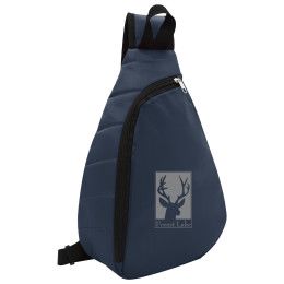 Navy Logo Printed Puffy Sling Backpack | Custom Sling Bags