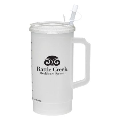 White Promotional 32 oz Medical Tumbler with Measurements | Custom Tumblers