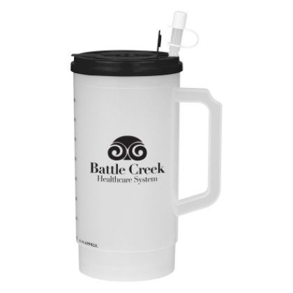 ?Black Promotional 32 oz Medical Tumbler with Measurements | Custom Tumblers