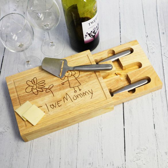 Engraved Cheese Board Set - Your Own Artwork Design