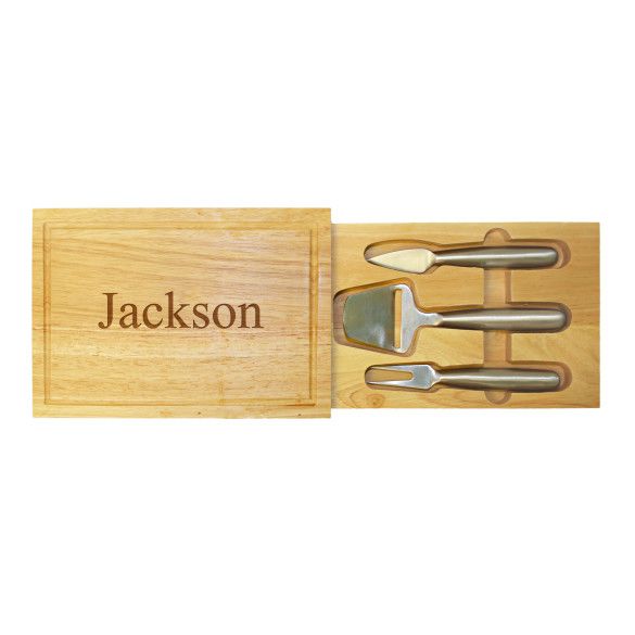 Personalized Cheese Board Serving Set with Engraved Name