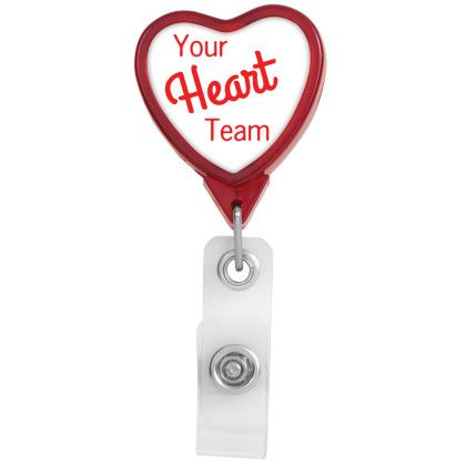 Red Customized Heart Badge Reel Red Customized Heart Badge Reel