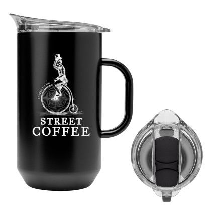 Black Logo Printed 67 oz Marston Stainless Steel Pitcher | Custom Drinkware