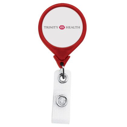 Red Custom Anti-Microbial Jumbo Round Badge Reel