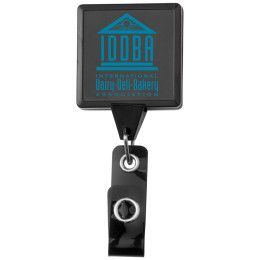 Black Custom JUMBO Square Badge Reel with Alligator Clip