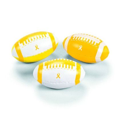 Logo Imprinted Yellow Awareness Ribbon Football | Custom Awareness Giveaways