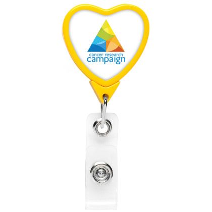 Yellow Customized Heart Badge Reel Yellow Customized Heart Badge Reel
