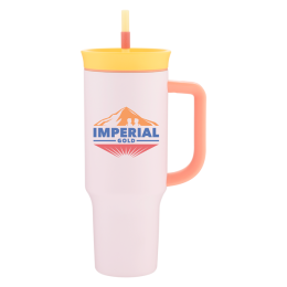 Pink Custom Logo 40 oz Owala Tumbler | Custom Insulated Travel Mugs