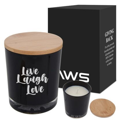 Black Customized Logo AWS Bamboo Soy Candle | Promotional Candle Gifts Black Customized Logo AWS Bamboo Soy Candle | Promotional Candle Gifts