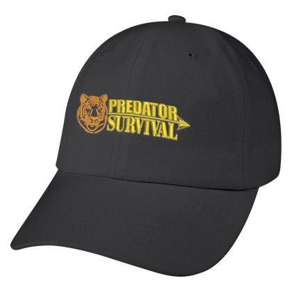 Black Embroidered Washed Cotton Cap | Promotional Logo Hats
