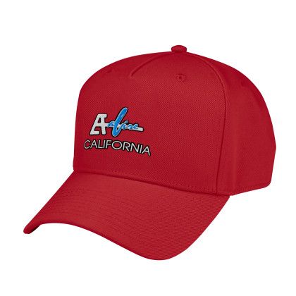 Red Logo Embroidered Fairway 5 Panel Cap | Custom Team Hats