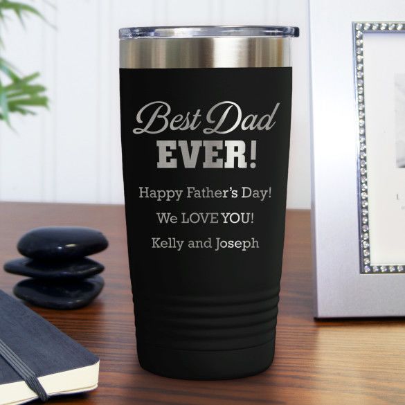 Best Dad Ever Black Polar Camel Travel Mug - 20 oz