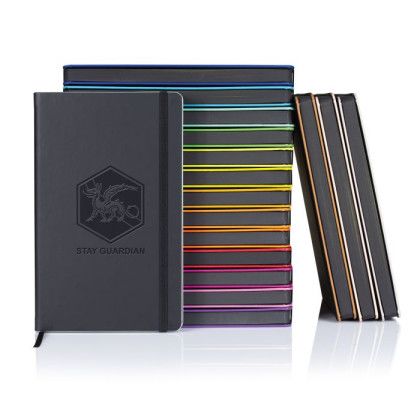 Customized Castelli Black Laser Medio Lined Journal - Colors