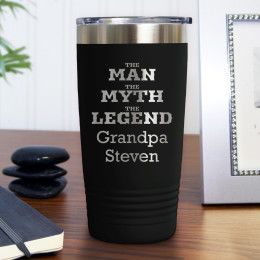 The Man, The Myth, The Legend Customized Black Polar Camel Travel Mug - 20 oz