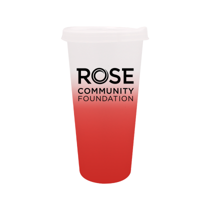 Printed 26 oz Mood Tumbler With Lid - Frost to Red