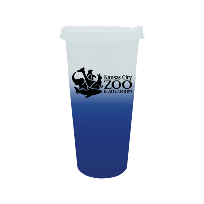 Printed 26 oz Mood Tumbler With Lid - Frost to Blue