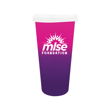 Printed 26 oz Mood Tumbler With Lid - Pink to Purple