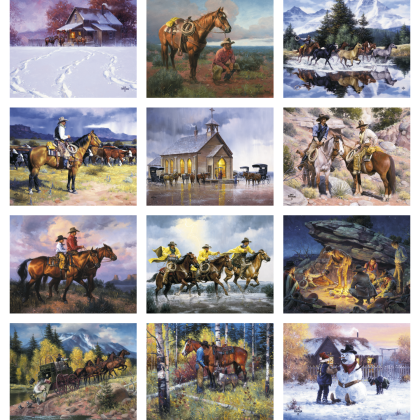 Western Themed Calendar with Imprint Months