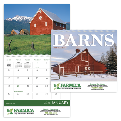 Premium Appointment Calendar - Barns with Imprint