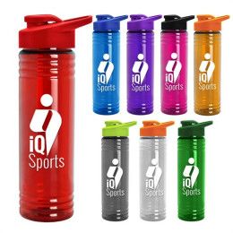 Imprinted 24 oz. Slim Fit Water Bottles with Drink-Thru Lid | Water Bottles