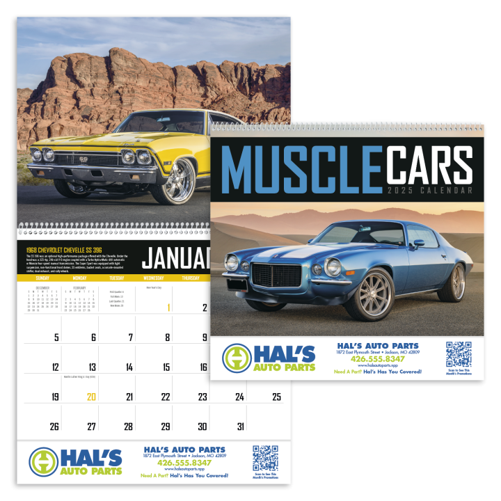 Muscle Car Promotional Calendar | Customized Appointment Calendars